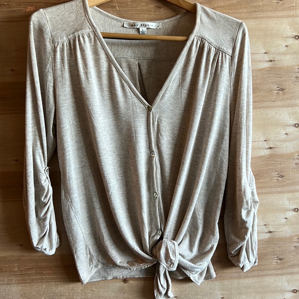 Tie front relaxed top